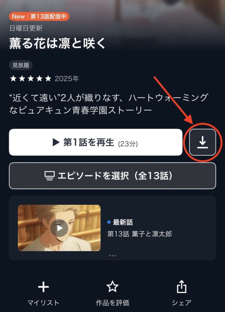 U-NEXTは予めダウンロードしておきオフラインで視聴ができる