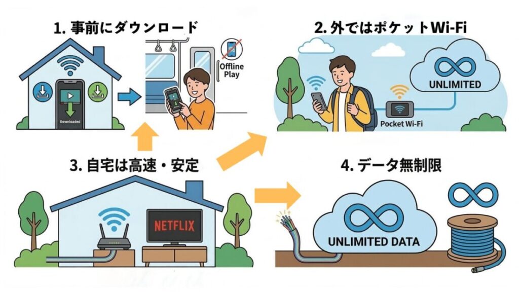 Netflixの通信量を節約する方法