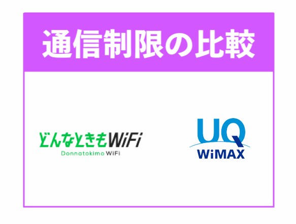 WiMAXとどんなときもWiFiの通信制限の比較