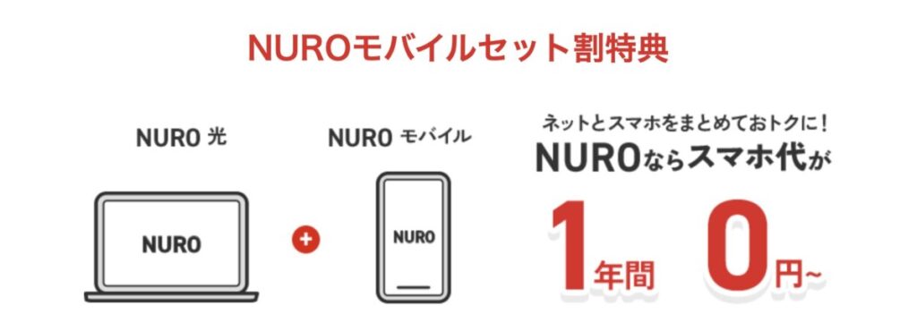 NURO光申込み後にNUROモバイルへ乗り換えれば1年間1,100円割引でお得