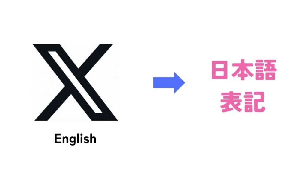 X（旧Twitter）の英語表記を日本語に変更する手順。